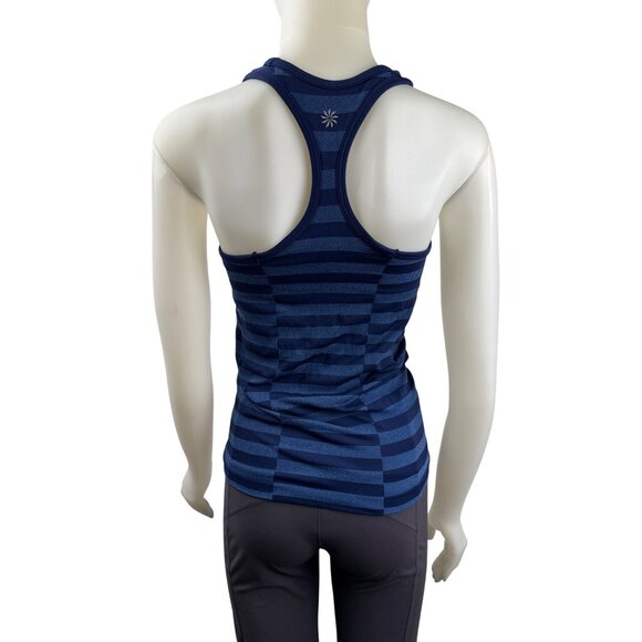 Athleta Womens Rev Up Stripe Racerback Tank Top With Built-In Bra Size M - Picture 2 of 5